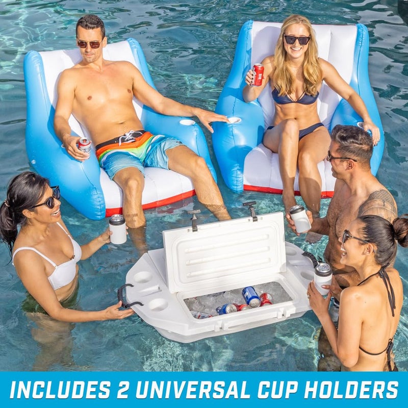 GoFloats Lazy Buoy Floating Pool Lounge Chair with Cup Holders for Adults - The Most Comfortable Pool Chair Float EVER - Image 3